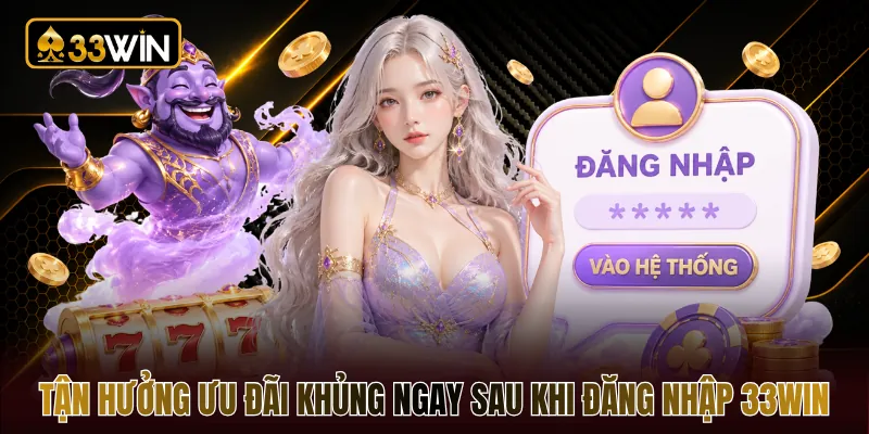Tận hưởng ưu đãi khủng ngay sau khi đăng nhập 33WIN